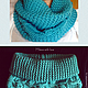 Scarf - snod knitted Turquoise. Snudy1. (Milena-Pobedova) (Milena-Pobedova). Online shopping on My Livemaster.  Фото №2