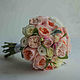 Персиковый свадебный букет из пионовидных роз, Свадебные букеты, Москва,  Фото №1