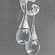 Clear Glass Drop Earrings, Clear glass Simple teardrop earrings 37 mm. Earrings. Jewelry by Katie (BijouByKatie). My Livemaster. Фото №5