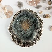 Интерьерная композиция для дома, камина, голубые кристаллы