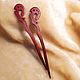 Two oval hair stick made of wood, Hairpins, Kursk,  Фото №1