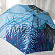 Umbrella painted Coral Reef dark blue. Umbrellas. UmbrellaFineArt. My Livemaster. Фото №5