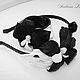 Bezel leather Orchid. black - and- white classics. Decoration for hair. Headband. lanssveta. My Livemaster. Фото №5