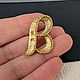 Винтаж: Винтажная брошь инициал буква B. Броши винтажные. Филигрань, винтажные украшения (filigreevintage). Ярмарка Мастеров.  Фото №5