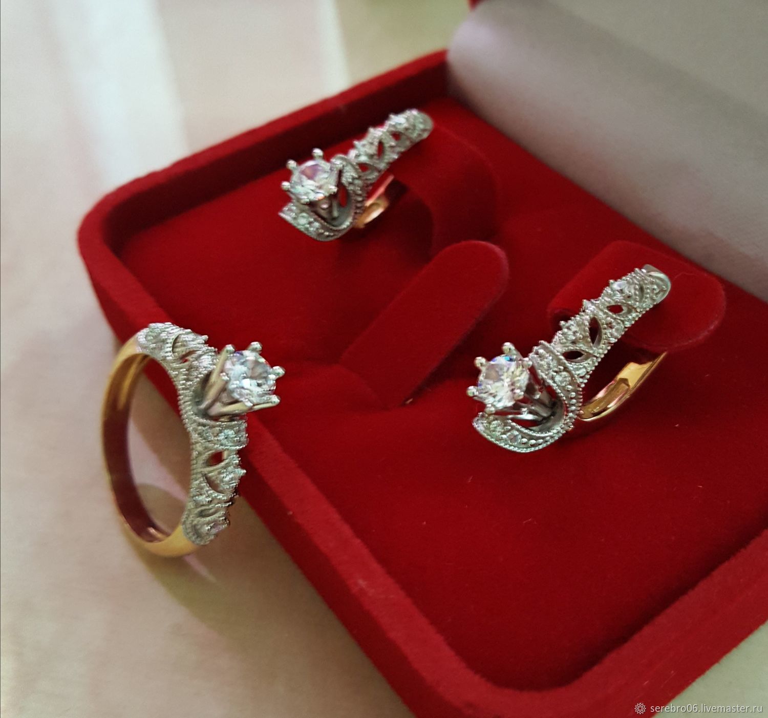 Роберто Браун комплект бриллиантами серьги кольцо
