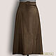A-line skirt 'Drazhena' from nat. leather/suede (any color), Skirts, Podolsk,  Фото №1