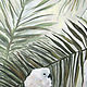 Parrots Oil Painting pink Cockatoo 50 x 60 cm palm trees. Pictures. Viktorianka. My Livemaster. Фото №5
