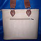 Womens leather bag 'jeans' beige blue. Classic Bag. Lara & Ko. Online shopping on My Livemaster.  Фото №2