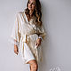 Vanilla-colored silk robe with lace. Robes. Delicate Clothing Store (Daria). Online shopping on My Livemaster.  Фото №2