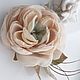 FABRIC FLOWERS. Chiffon rose brooch ' Creme brulee'. Brooches. fioridellavita. My Livemaster. Фото №5