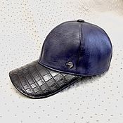 Аксессуары handmade. Livemaster - original item Baseball cap made of genuine crocodile leather and calfskin.. Handmade.
