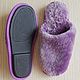 Sheepskin Slippers with a closed Cape women's lilac. Slippers. Warm gift. Online shopping on My Livemaster.  Фото №2