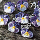 'Pansies ' necklace and earrings lampwork. Jewelry Sets. BeautyGlassByKate(Lampwork) (beauty-glass). My Livemaster. Фото №5