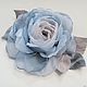 FABRIC FLOWERS. Chiffon rose ' Frosty morning'. Brooches. fioridellavita. Online shopping on My Livemaster.  Фото №2