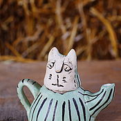 Для дома и интерьера handmade. Livemaster - original item Figurine. Kettle Cat. Handmade.