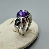 Украшения handmade. Livemaster - original item Silver ring with black onyx and cubic zirconia. Handmade.