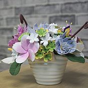Цветы и флористика handmade. Livemaster - original item Bouquet in handbag 2. Flowers polymer clay handmade.. Handmade.