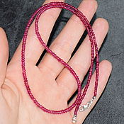 Работы для детей, handmade. Livemaster - original item Silver 925pr.Beads natural stone ruby with a cut. Handmade.