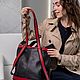 Leather women's black and red Ilse Mod Backpack Bag. CP44. Backpacks. Natalia Kalinovskaya. My Livemaster. Фото №5
