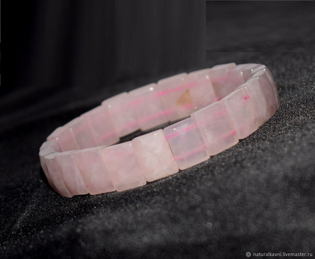 Bracelet made of natural rose quartz with cut, Bead bracelet, Moscow,  Фото №1