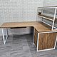  Угловой стол из массива дуба. Столы. BRAUS [LOFT]. Интернет-магазин Ярмарка Мастеров.  Фото №2