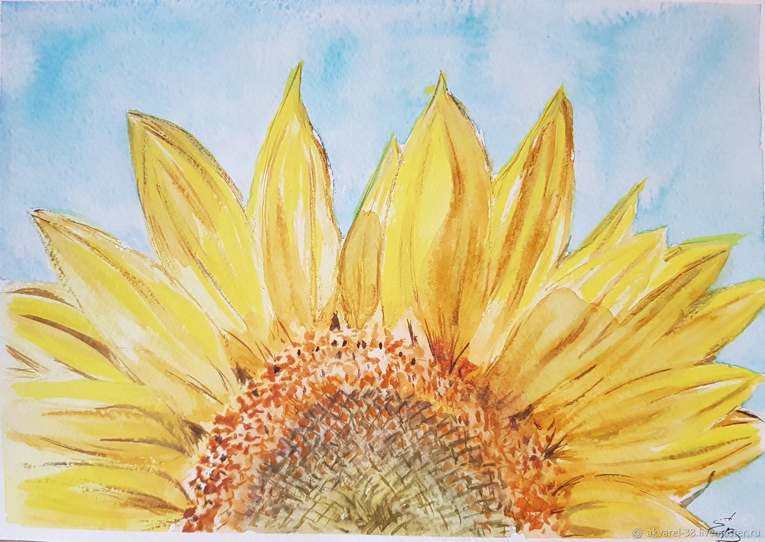 Картины: Акварель. Подсолнух в интернет-магазине на Ярмарке Мастеров ...