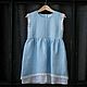 Linen blue dress for girls Molly, Childrens Dress, Kaliningrad,  Фото №1
