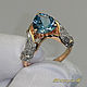 Ring 'Heart in Hands' gold 585, topaz, diamonds. VIDEO, Rings, St. Petersburg,  Фото №1