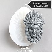 Материалы для творчества handmade. Livemaster - original item Mold 5 x 3,5cm Shaman Girl Silicone Mold for Cabochons Pendants. Handmade.