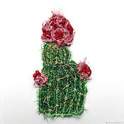 Материалы для творчества handmade. Livemaster - original item Blooming cactus, author`s hand embroidery. Handmade.