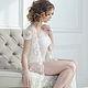 Заказать Будуарное платье Кружевной пеньюар Нежное утро невесты. Senses Lingerie. Ярмарка Мастеров. . Халаты Фото №3