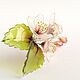 Order Cherry blossom hairpin with leaves handmade. PandaStudio (glossyfleur). Livemaster. . Hairpins Фото №3