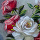 The picture is made of wool still life with roses. Pictures. Galina Ansiforova. Online shopping on My Livemaster.  Фото №2