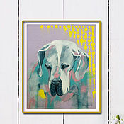Картины и панно handmade. Livemaster - original item Picture: Dandelion. Dog portrait. Handmade.
