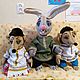 A set of theatrical tablet dolls. hedgehog, Hedgehog and Hare, Puppet show, Voronezh,  Фото №1
