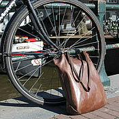 Сумки и аксессуары handmade. Livemaster - original item brown leather ladies satchel bag shopper. Handmade.