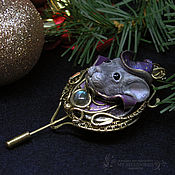 Украшения handmade. Livemaster - original item Brooch-pin: Mouse-the little wizard. Handmade.