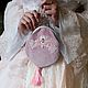 Розовая бархатная сумочка с вышивкой, Сумка с фермуаром, Симферополь,  Фото №1