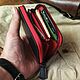 Кошелек на круговой молнии Mini Zipper Red in Black. Кошельки. ART HOUSE - кожевенная мастерская. Ярмарка Мастеров.  Фото №6