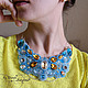 'Azure' necklace embroidered with beads. Necklace. byDariaSutyrina (byDariaSutyrina). Online shopping on My Livemaster.  Фото №2