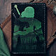 Обложка для паспорта Ведьмак из натуральной кожи ручная работа зеленая, Обложка на паспорт, Москва,  Фото №1