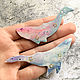 Brooch ' Gentle sky whale, blue, pink, with sequins', Brooches, Bryukhovetskaya,  Фото №1