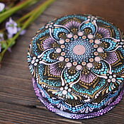 Для дома и интерьера handmade. Livemaster - original item Wooden jewelry box with flower. Dot painting. Handmade.