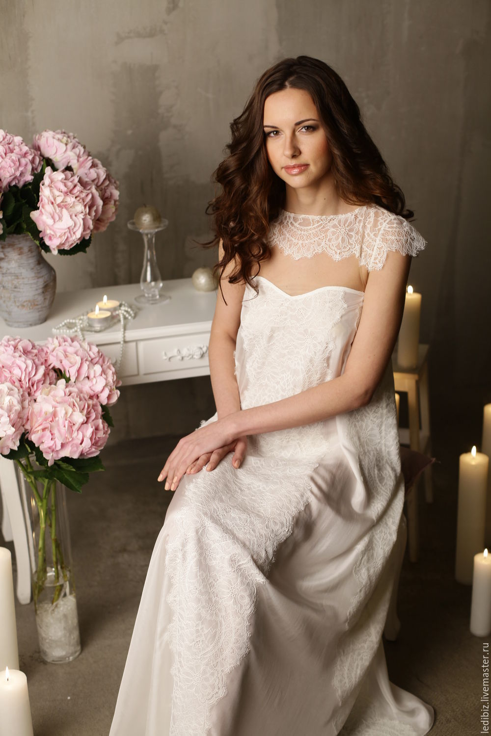 Long Silk Bridal Nightgown With Lace F2 Bridal Lingerie – Shop Online