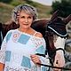 Джемпер из хлопка и джинсовых лоскутов " Lady boho ". Джемперы. Наталья  Пуховая Мастерская (puhovyiy-master). Ярмарка Мастеров.  Фото №5