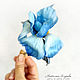 Order Brooch made of silk iris blue. natalya-4 (natalya-4). Livemaster. . Brooches Фото №3
