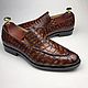 Order Loafers for men, made of genuine crocodile leather, in brown color. SHOES&BAGS. Livemaster. . Loafers Фото №3