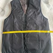 Мужская одежда handmade. Livemaster - original item One-piece sheepskin vest with zipper. Handmade.