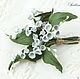 Brooch-boutonniere of lilies of the skin. Decoration leather, Brooches, Bobruisk,  Фото №1