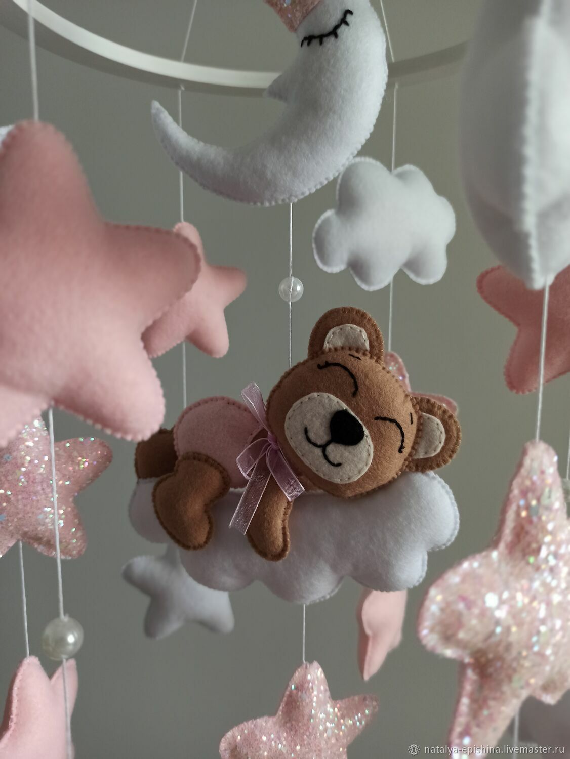 Мобили " Мишка на облаке". Голубой, розовый на выбор. в интернет ...